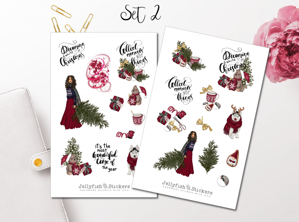 Christmas Girl Sticker Set